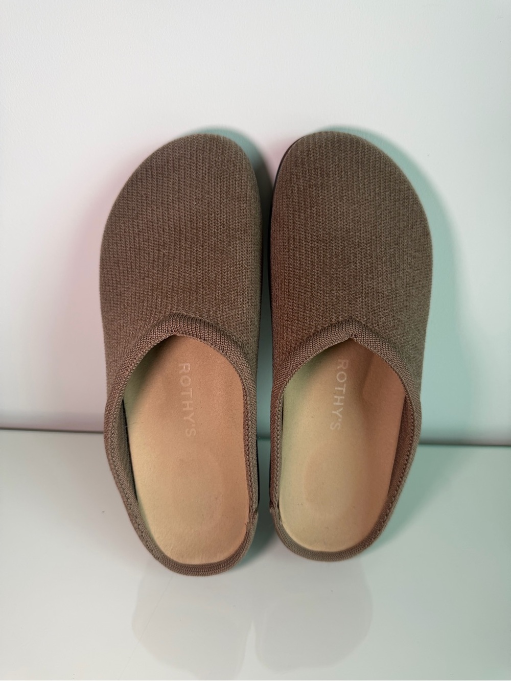 Rothy's Brown Knit Slip-On Mules